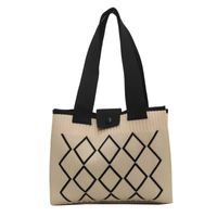 Women's All Seasons Fabric Color Block Classic Style Square Magnetic Buckle Shoulder Bag sku image 1