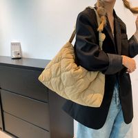 Women's Flannel Solid Color Basic Sewing Thread Square Zipper Shoulder Bag main image 2