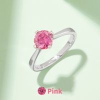 Elegant Wedding Round Sterling Silver Gra Plating Inlay Moissanite White Gold Plated Rings main image 6