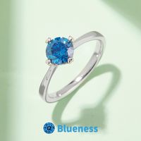Elegant Wedding Round Sterling Silver Gra Plating Inlay Moissanite White Gold Plated Rings main image 5