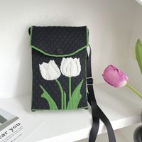 Women's Small Spring&summer Polyester Flower Vacation Square Flip Cover Shoulder Bag sku image 2