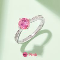 Elegant Wedding Classic Style Round Sterling Silver Gra Plating Inlay Moissanite White Gold Plated Rings main image 6