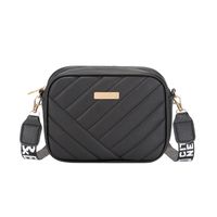 Women's Small Pu Leather Stripe Basic Classic Style Square Zipper Shoulder Bag Crossbody Bag Square Bag main image 5