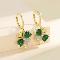 Wholesale Jewelry Elegant Sweet Leaves Flower Bow Knot Alloy Plating Drop Earrings sku image 60