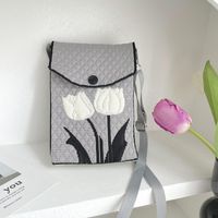 Women's Small Spring&summer Polyester Flower Vacation Square Flip Cover Shoulder Bag sku image 3