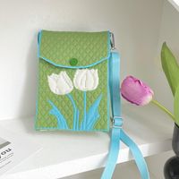 Women's Small Spring&summer Polyester Flower Vacation Square Flip Cover Shoulder Bag sku image 4