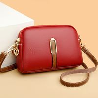 Women's Small Pu Leather Solid Color Basic Shell Zipper Shoulder Bag Crossbody Bag Dome Bag main image 3