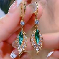 Wholesale Jewelry Elegant Sweet Leaves Flower Bow Knot Alloy Plating Drop Earrings sku image 66