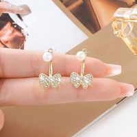 Wholesale Jewelry Elegant Sweet Leaves Flower Bow Knot Alloy Plating Drop Earrings sku image 53