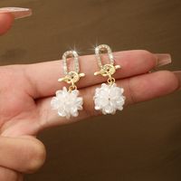 Wholesale Jewelry Elegant Sweet Leaves Flower Bow Knot Alloy Plating Drop Earrings sku image 57