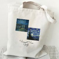 Women's Casual Oil Painting Landscape Shopping Bags sku image 17