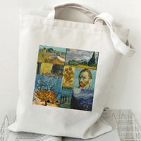Women's Casual Oil Painting Landscape Shopping Bags sku image 3