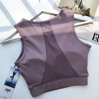 Sports Solid Color Nylon Spandex Round Neck Active Tops Vest main image 2