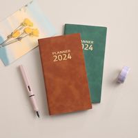 1 Piece Letter Class Learning Imitation Leather Wood-free Paper Business Notebook main image 4