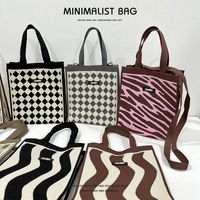 Frau Mittel Polyester Argyle Strassenmode Magnetschnalle Handtasche main image 5