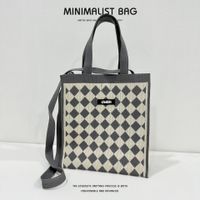 Women's Medium Polyester Argyle Streetwear Magnetic Buckle Handbag sku image 5