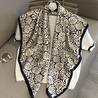 Women's Elegant Simple Style Printing Mulberry Silk Printing Silk Scarf sku image 42