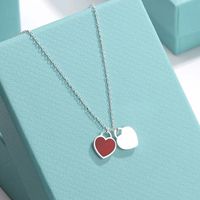 Casual Simple Style Heart Shape Titanium Steel Enamel Pendant Necklace main image 6