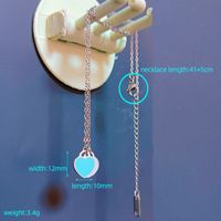 Casual Simple Style Heart Shape Titanium Steel Enamel Pendant Necklace main image 2