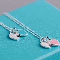 Casual Simple Style Heart Shape Titanium Steel Enamel Pendant Necklace main image 1