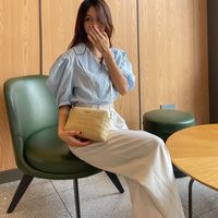 Women's Medium Straw Solid Color Vintage Style Weave Square Zipper Shoulder Bag main image 3