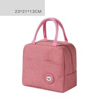 Kid's Adults Polyester Solid Color Classic Style Weave Square Zipper Lunch Bag Handbag sku image 3