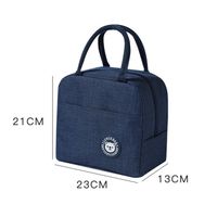 Kid's Adults Polyester Solid Color Classic Style Weave Square Zipper Lunch Bag Handbag main image 2