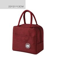 Kid's Adults Polyester Solid Color Classic Style Weave Square Zipper Lunch Bag Handbag sku image 1