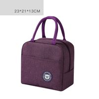 Kid's Adults Polyester Solid Color Classic Style Weave Square Zipper Lunch Bag Handbag sku image 5