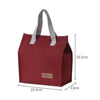 Girl's Unisex Boy's Polyester Solid Color Classic Style Sewing Thread Square Magnetic Buckle Lunch Bag Handbag sku image 4