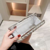 Women's Alloy Solid Color Vintage Style Classic Style Rhinestone Pearls Square Buckle Shoulder Bag main image 5