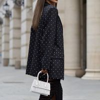 Women's Coat Long Sleeve Blazers Belt Elegant Polka Dots main image 3