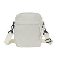 Men's Nylon Solid Color Streetwear Square Zipper Shoulder Bag sku image 1