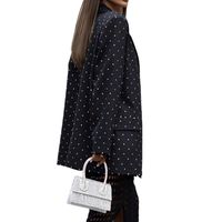 Women's Coat Long Sleeve Blazers Belt Elegant Polka Dots main image 2