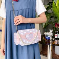 Women's Small Pu Leather Heart Shape Classic Style Square Zipper Crossbody Bag main image 3