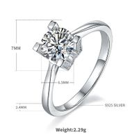 Shiny Round Sterling Silver Gra Plating Inlay Moissanite Rhodium Plated Silver Plated Rings main image 2