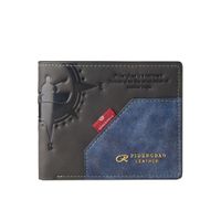 Men's Geometric Color Block Pu Leather Flip Cover Card Holder sku image 1