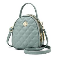 Femmes Petit Faux Cuir Argyle Vêtement De Rue Ovale Fermeture Éclair Sac À Main Sac Bandoulière sku image 4