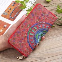 Ethnic Style Embroidered Single Pull Wallet sku image 1