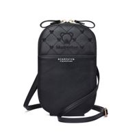 Women's Pu Leather Stripe Bear Cute Oval Zipper Crossbody Bag sku image 3