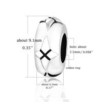 1 Piece Diameter 9mm Hole 2~2.9mm Sterling Silver Rhombus Beads main image 2