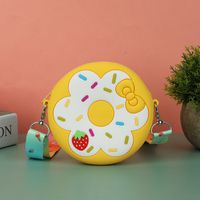 Girl'S Silica Gel Donuts Flower Bow Knot Cute Round Zipper Shoulder Bag main image 4