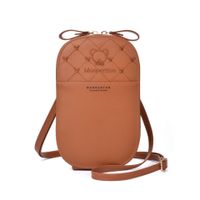 Women's Pu Leather Stripe Bear Cute Oval Zipper Crossbody Bag sku image 6