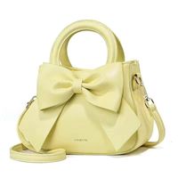 Women's Large Pu Leather Bow Knot Elegant Zipper Diana Bag sku image 5