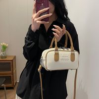 Women's Pu Leather Color Block Streetwear Sewing Thread Zipper Crossbody Bag main image 6