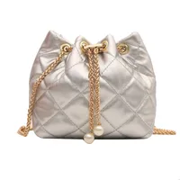 Women's Pu Leather Argyle Classic Style String Crossbody Bag sku image 4