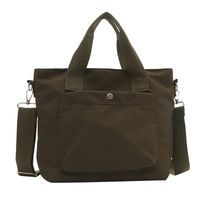 Women's Nylon Solid Color Basic Zipper Shoulder Bag sku image 4