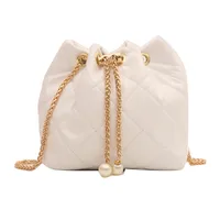 Women's Pu Leather Argyle Classic Style String Crossbody Bag sku image 2