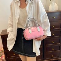 Women's Pu Leather Color Block Streetwear Sewing Thread Zipper Crossbody Bag sku image 2