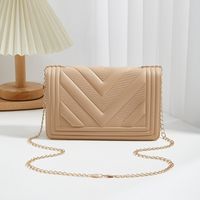 Women's Medium PVC Solid Color Elegant Magnetic Buckle Shoulder Bag sku image 3